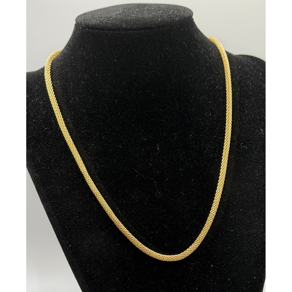 RMN Gold Tone Snake Chain Necklace‎ 17" w Detachable 3" Extender Signed
